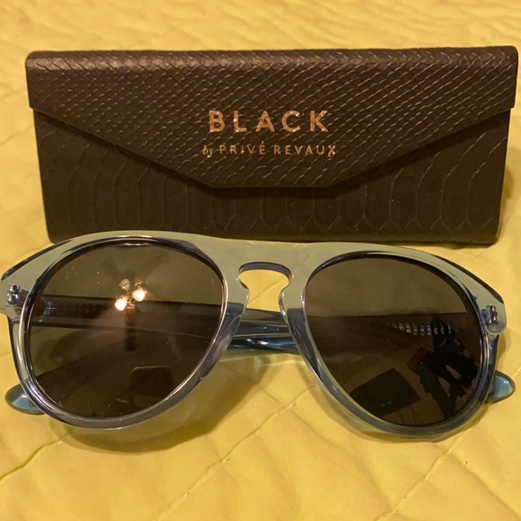 Black by prive revaux Blue framed sunglasses - Picture 1 of 10